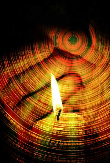 FX №172898 Candle and hands Technology Futuristic background