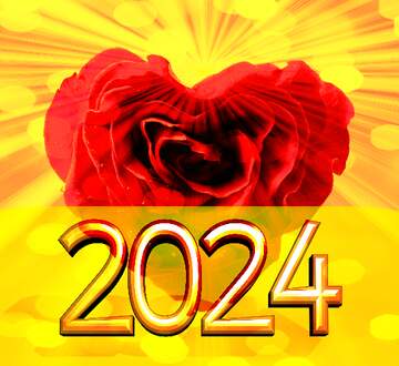 FX №182732 Rose heart bokeh background 2022 gold digits