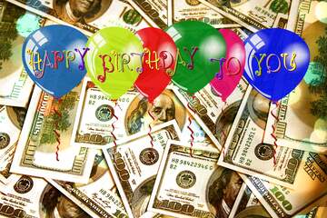 FX №184112 Dollars happy birthday  background card