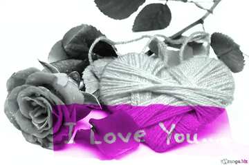 FX №184762 I love you inscription  Heart flower rose