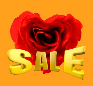FX №198891 Rose heart Vintage Art Background Sale offer discount template Sales promotion 3d Gold letters...