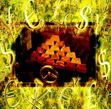 FX №200456 Safe with gold frame