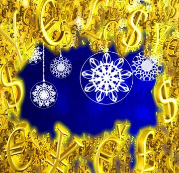 FX №200084 Clipart Christmas Sale Gold money frame border 3d currency symbols business template