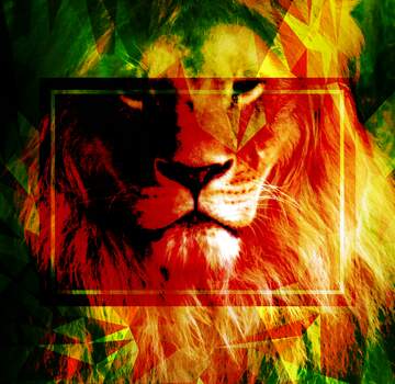 FX №203510 A lion Polygonal abstract geometrical background with triangles Template