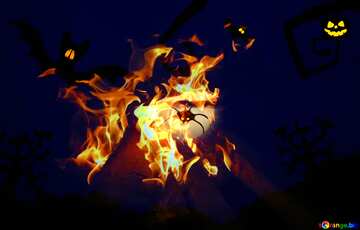FX №206751 Halloween background for congratulations Fire flame