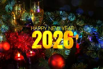 FX №212276 Shiny happy new year 2026 background cheerful holiday