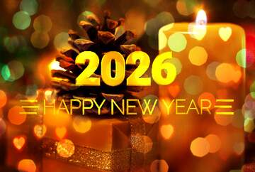 FX №212504 Candle Gift Background Card Happy New Year 2026