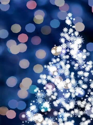 FX №215626 Clipart Christmas tree from snowflakes blue christmas background