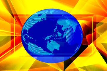 FX №216037 Polygon gold hot yellow background Modern global world earth concept planet symbol dark blue