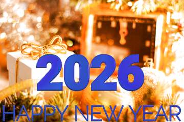FX №216253 Greeting card with new year 2026 blue