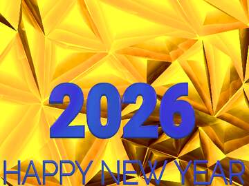FX №216294 Polygon gold background Happy  New  year.  Postcard. 2026 blue