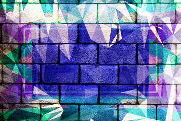 FX №221064 The wall of concrete blocks.texture. responsive infographic triangles Polygon