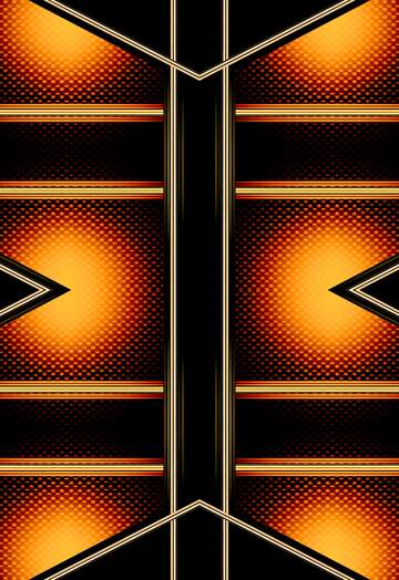 FX №227508 Orange yellow symmetry design metal line graphics pattern carbon lines