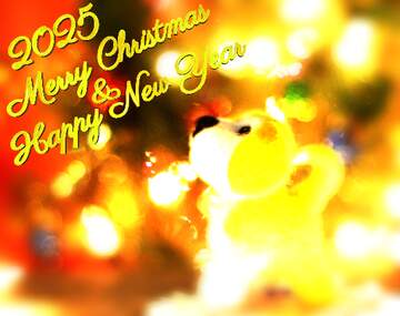 FX №148334 Happy new years 2025  Christmas greetings card  dog.