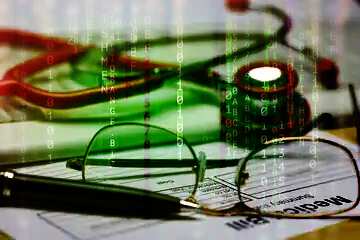 FX №177365 Doctor online digital template background illustration