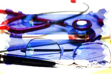 FX №177366 Doctor online digital template background illustration