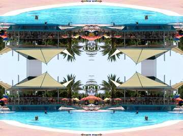 FX №18469 Texture. People swim in the pool in the summer.