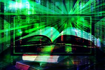 FX №187846 Reading books Digital matrix style background overlay Rays of sunlight powerpoint website...