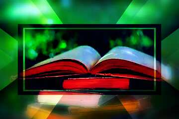 FX №187841 Reading books powerpoint website infographic template banner layout design responsive brochure...