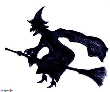 FX №20159 Blue color. Halloween clipart witch.