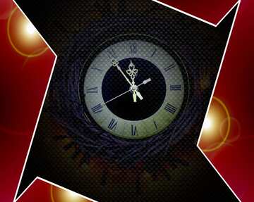 FX №211965 Clock  Red carbon hi-tech template