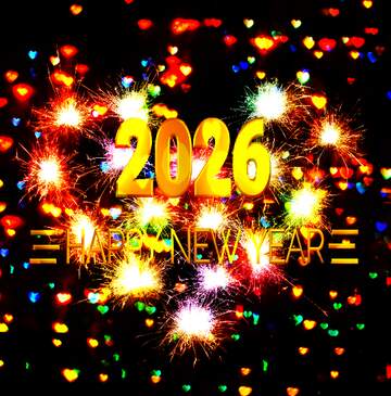 FX №212690 Christmas festive lights  background with heart happy new year 2026