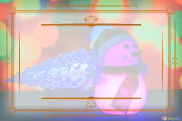 FX №212438 Christmas snowman Vintage frame retro clip art