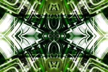 FX №267708 Abstract Green Industrial Pattern: A Kaleidoscopic Exploration of Machinery