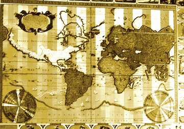 FX №3950 Monochrome. Ancient map of the world.